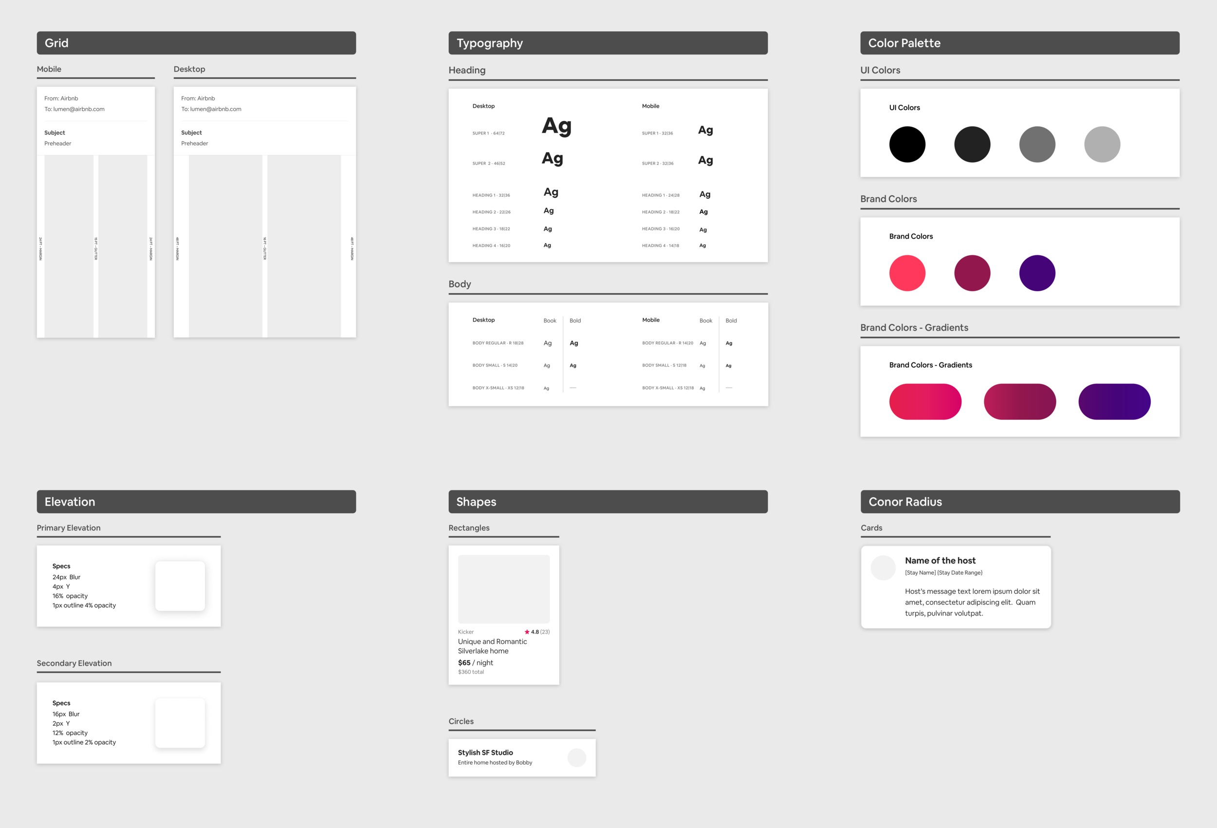 Email design system primitives