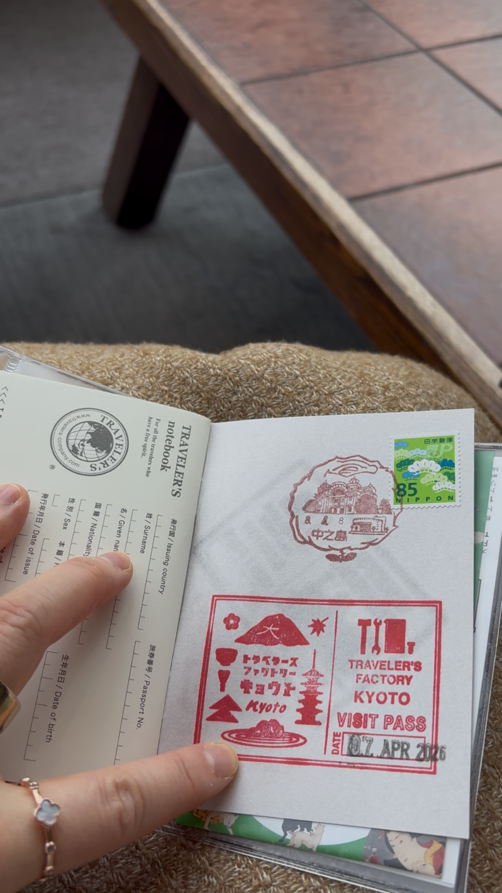 Travel journal — Kyoto stamps and Osaka Dojima